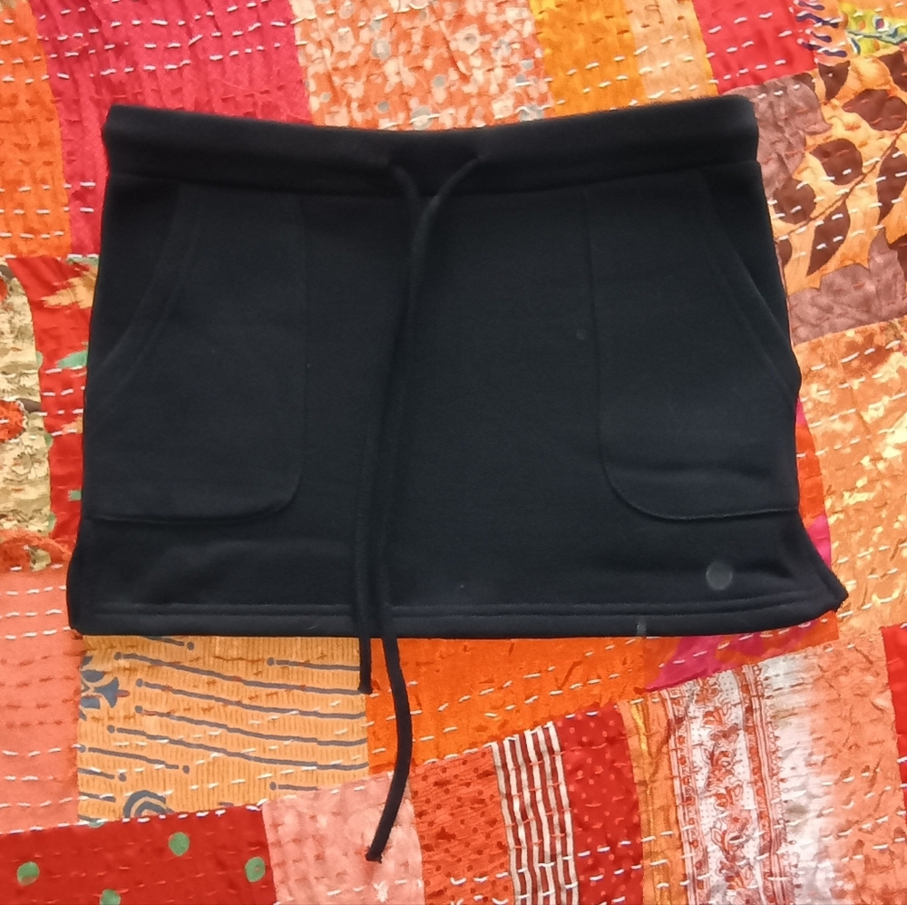 Black Mini Sweat Skirt with Pockets